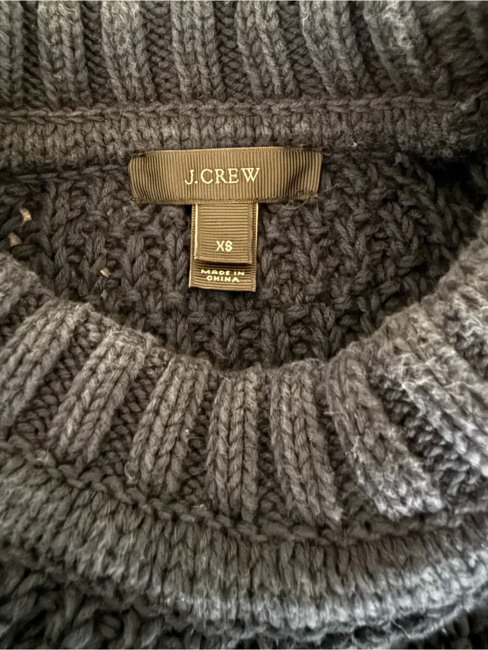 J. Crew Navy Cable-Knit Crewneck Sweater